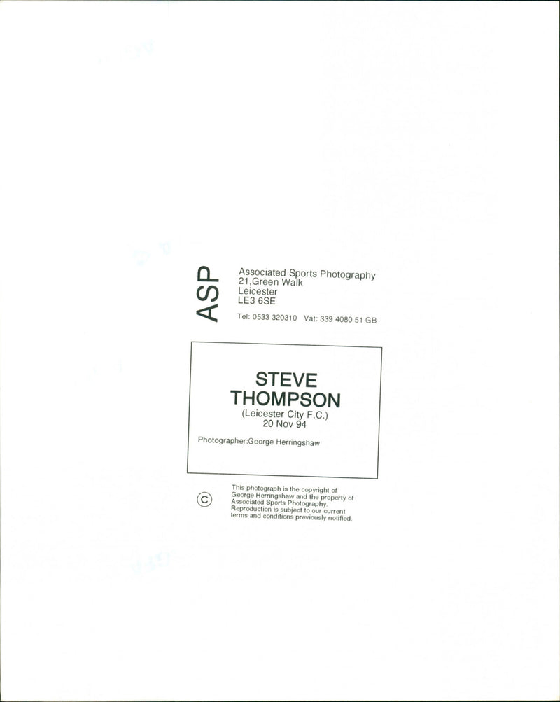 Steve Thompson - Vintage Photograph