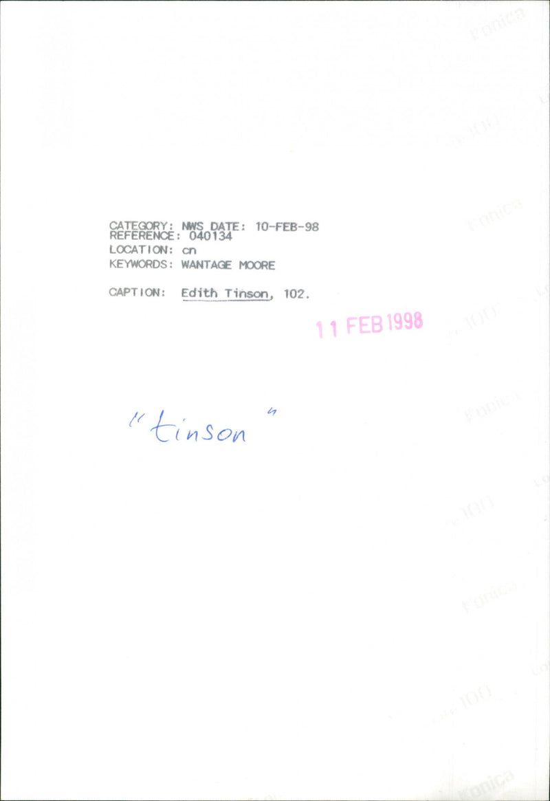 Edith Tinson - Vintage Photograph