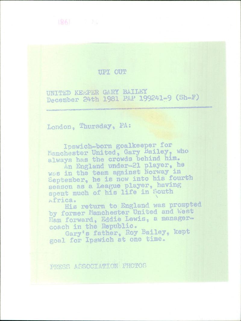 Gary Bailey - Vintage Photograph