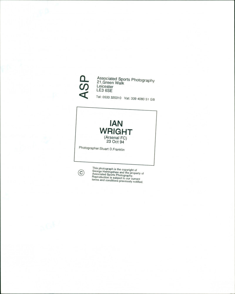 Ian wright - Vintage Photograph