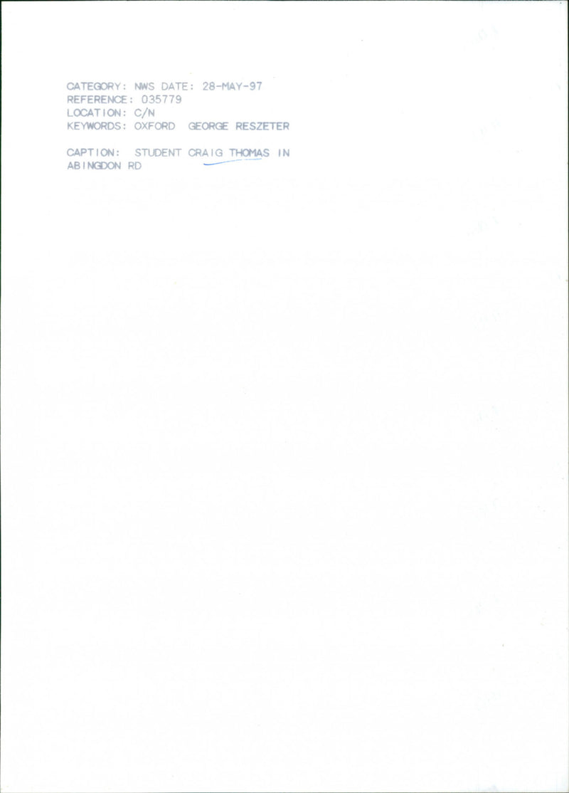 Craig Thomas - Vintage Photograph