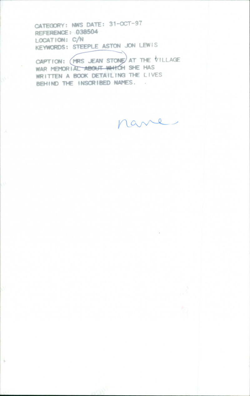 Mrs. Jean Stone - Vintage Photograph