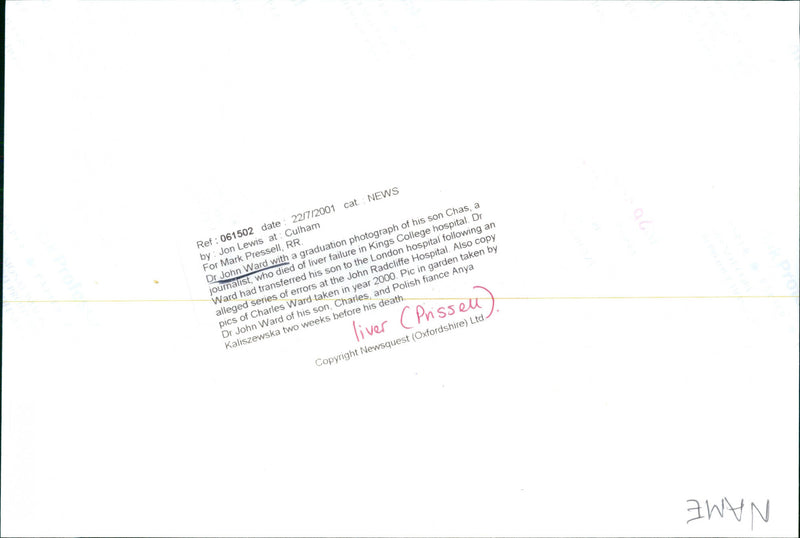 Dr John Ward - Vintage Photograph