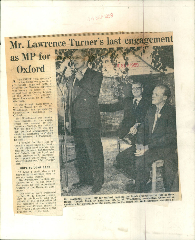 Mr. Lawrence Turner MP - Vintage Photograph