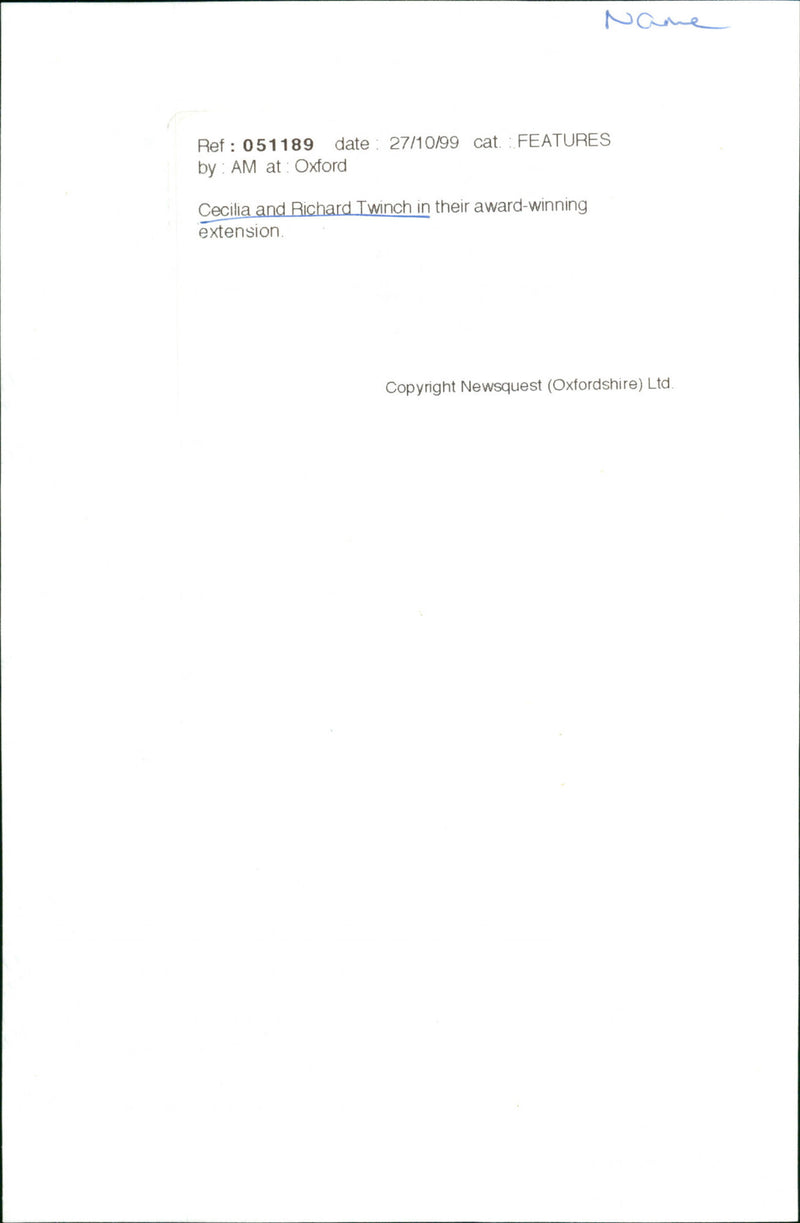 Cecilia and Richard Twinch - Vintage Photograph