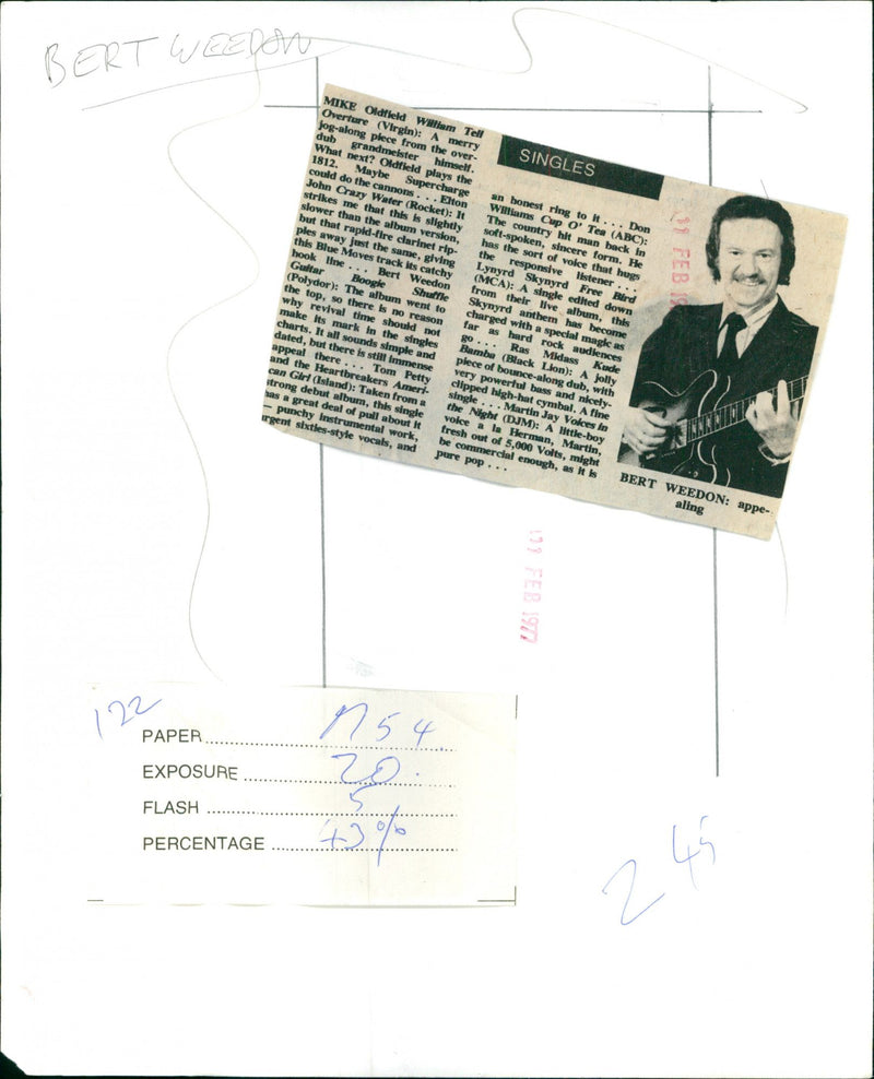 Bert Weedon - Vintage Photograph