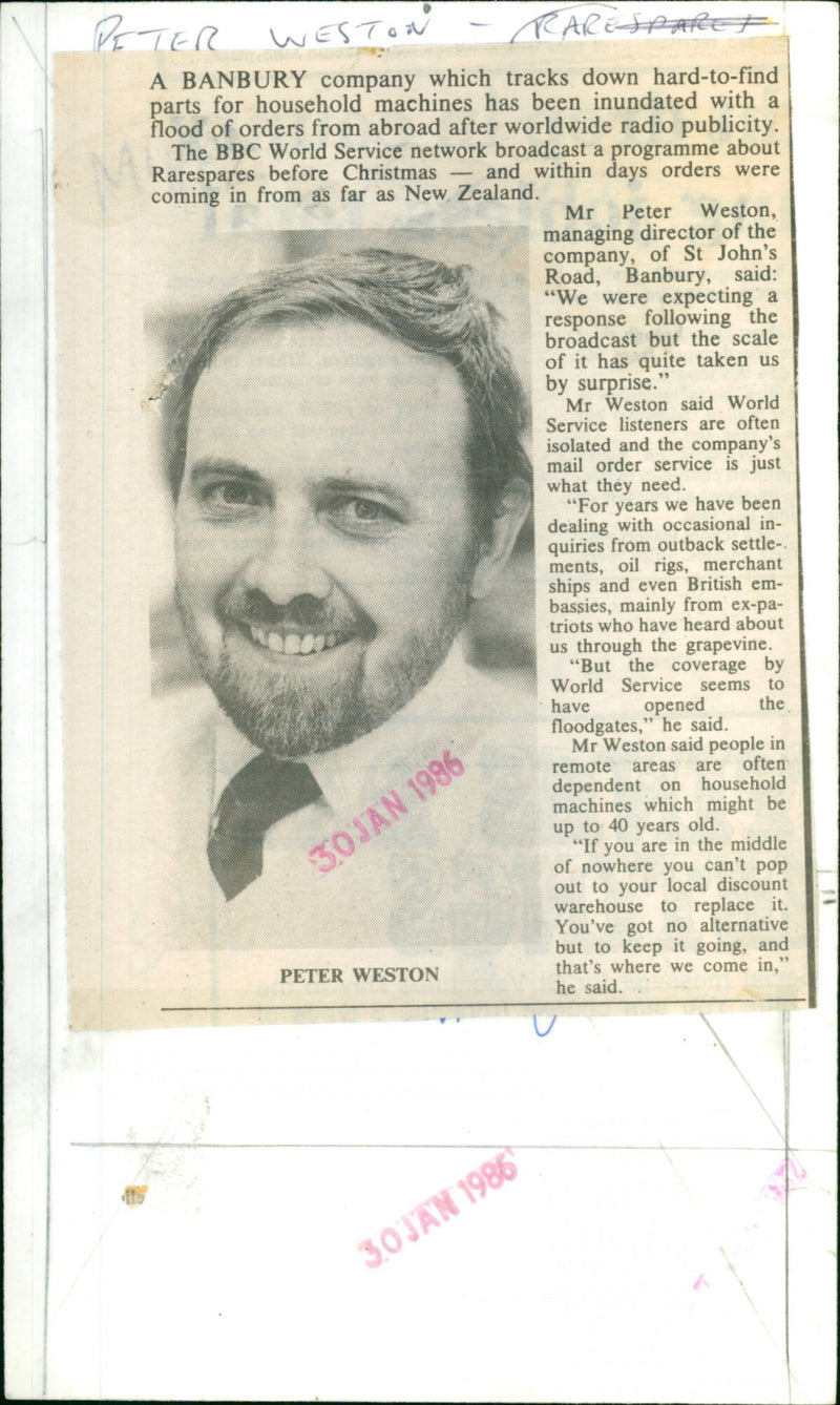 Mr. Peter Weston - Vintage Photograph