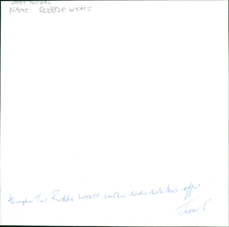 Robbie Wyatt - Vintage Photograph