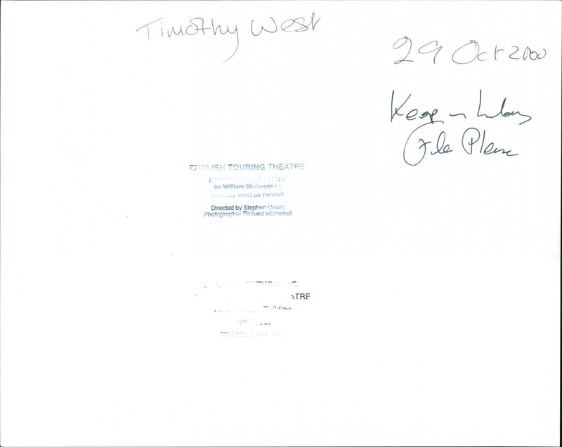 Timothy West - Vintage Photograph