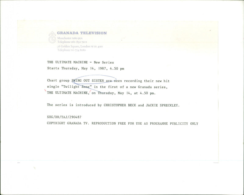 Swing Out Sister - Vintage Photograph