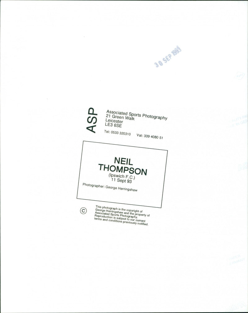 Neil Thompson - Vintage Photograph