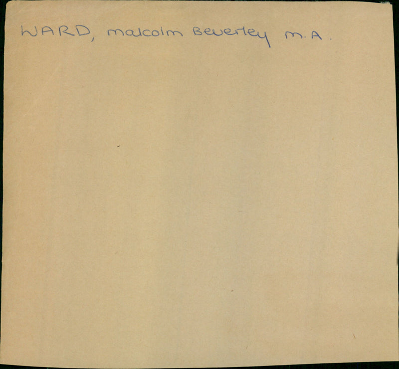 Ward Malcom - Vintage Photograph