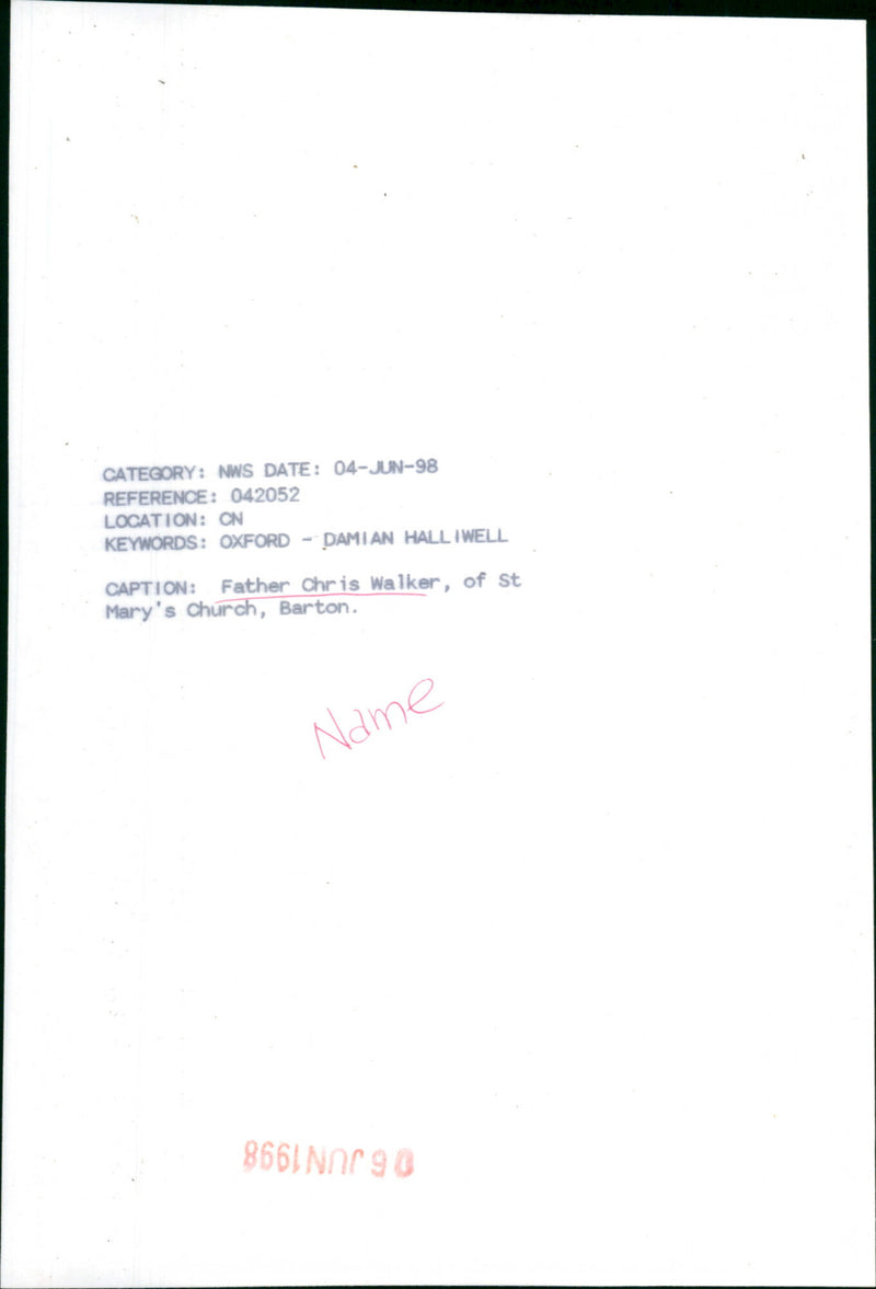 Rev. Christopher Walker - Vintage Photograph