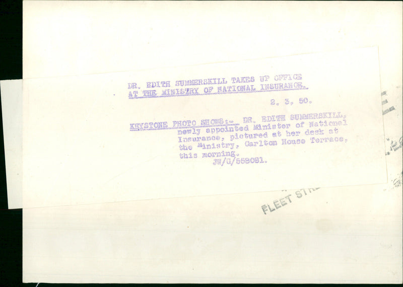 Dr. Edith Summerskill - Vintage Photograph