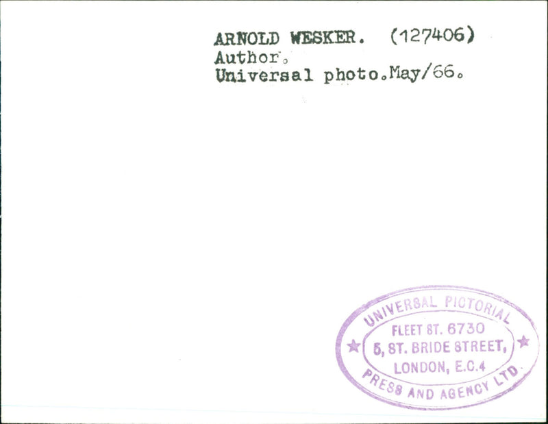 Arnold Wesker - Vintage Photograph