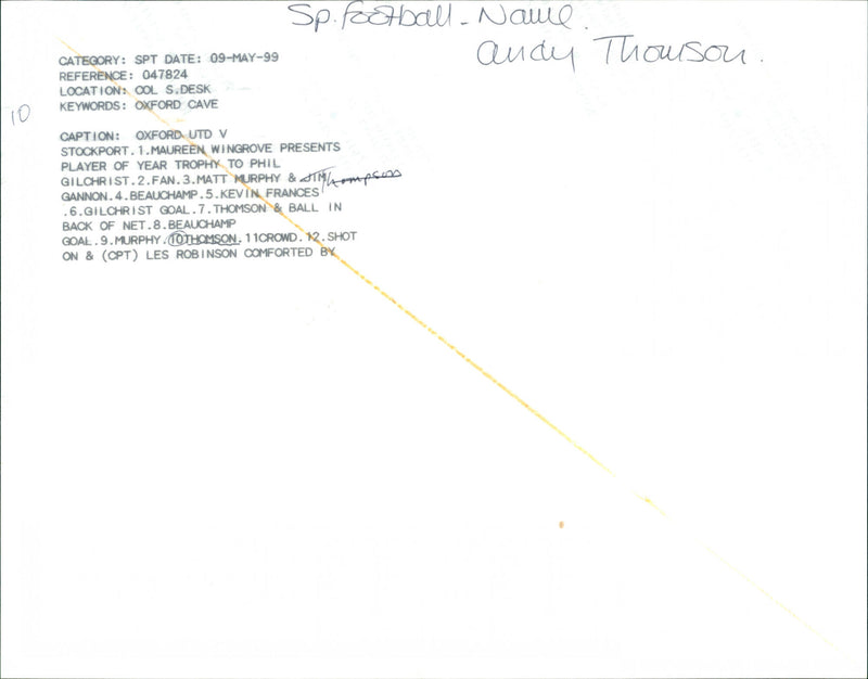 Andy Thompson - Vintage Photograph