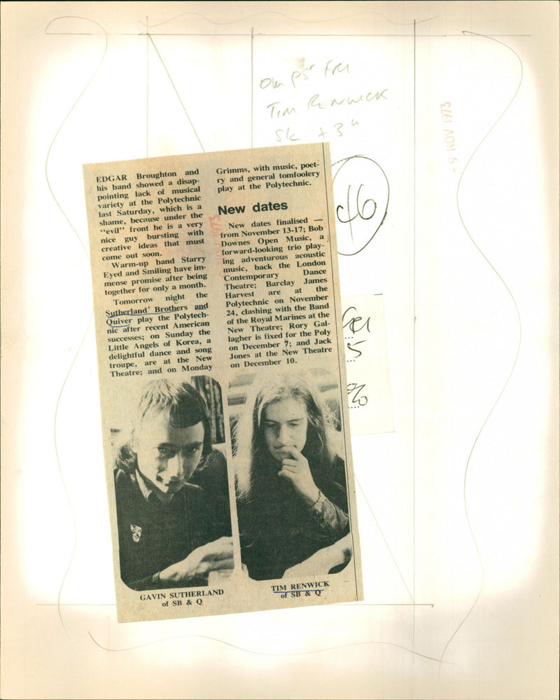 Tim Renwick - Vintage Photograph