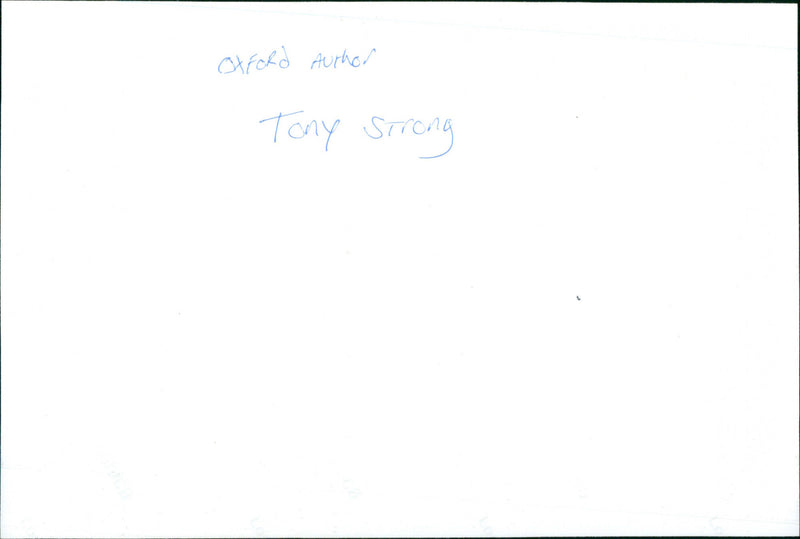 Tony Strong - Vintage Photograph