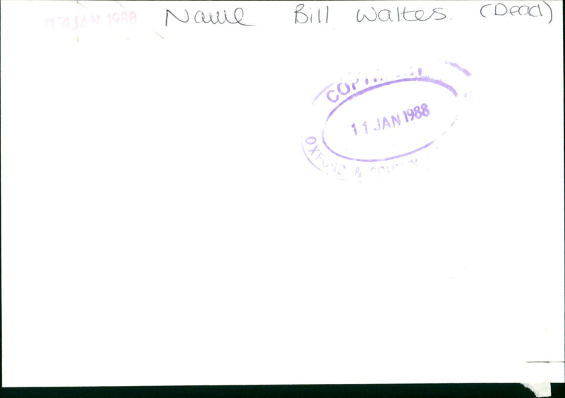 Bill Walters - Vintage Photograph