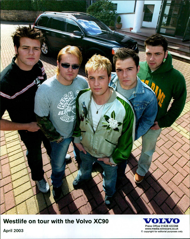 Westlife on tour with the Volvo XC90 - Vintage Photograph