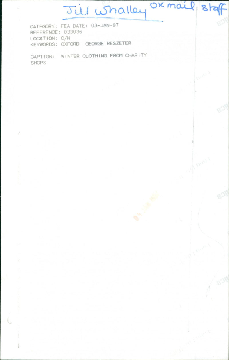 Jill Whalley - Vintage Photograph