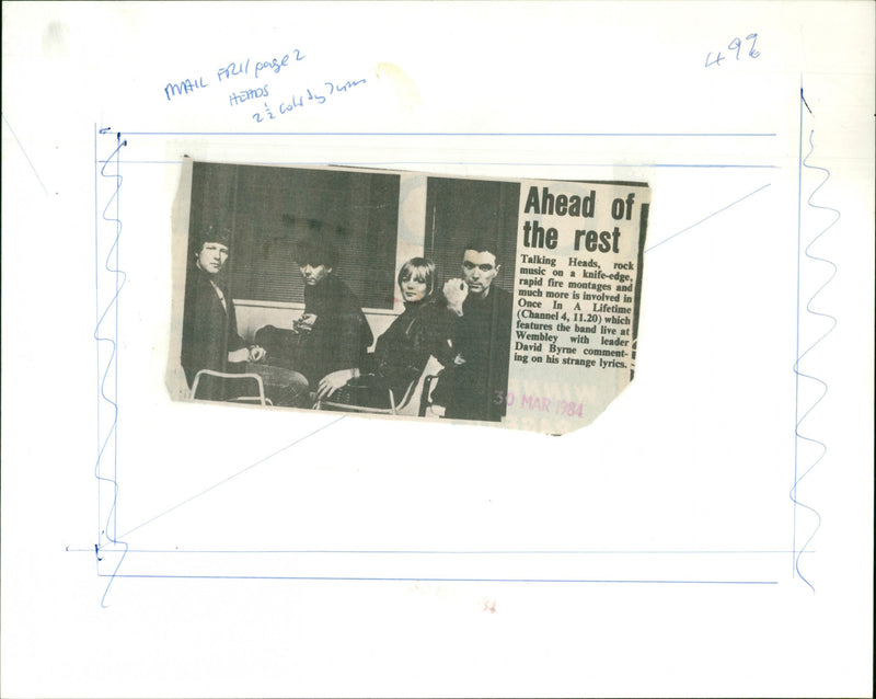 Talking Heads - Vintage Photograph