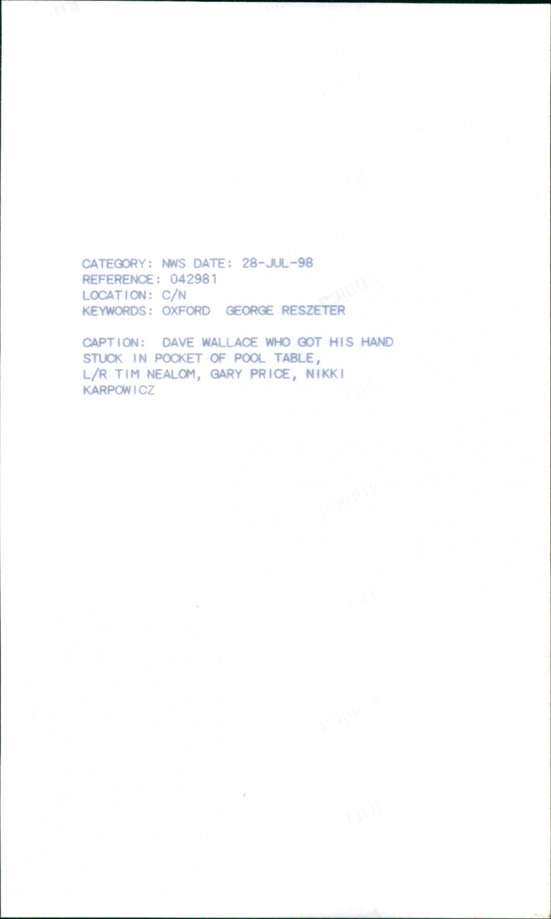 Dave Wallace, Tim Nealom, Gary Price, Nikki Karpowicz - Vintage Photograph