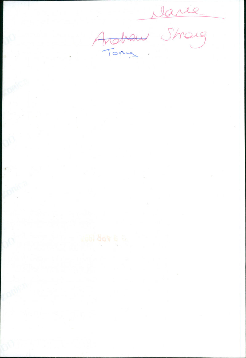 Tony Strong - Vintage Photograph