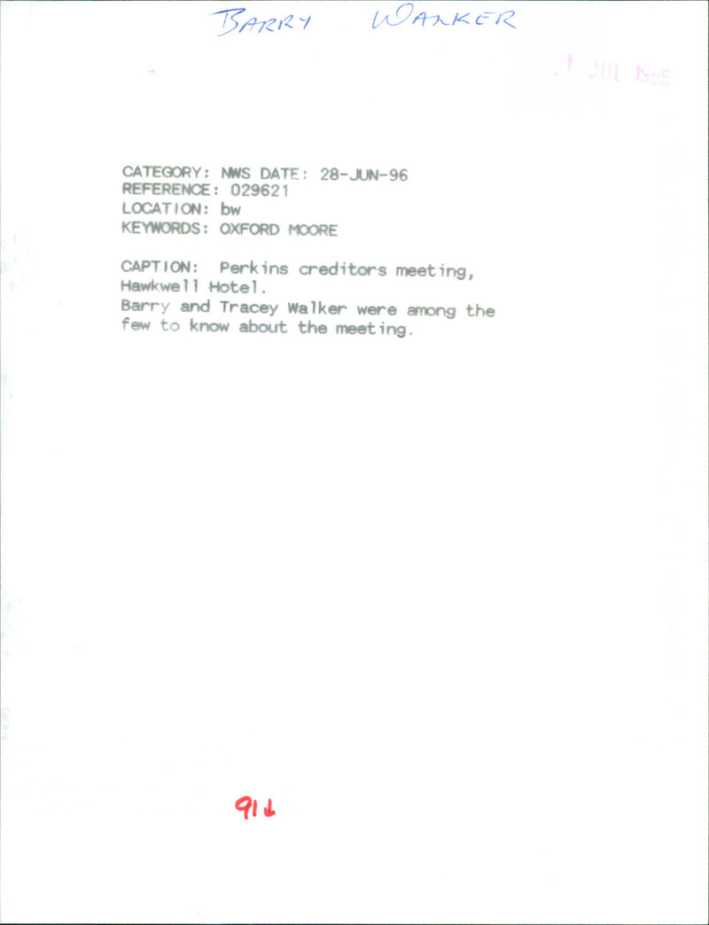 Barry and Tracey Walker - Vintage Photograph