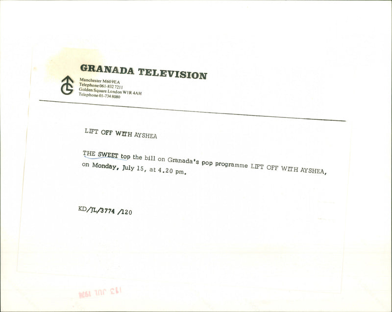 Band The Sweet - Vintage Photograph