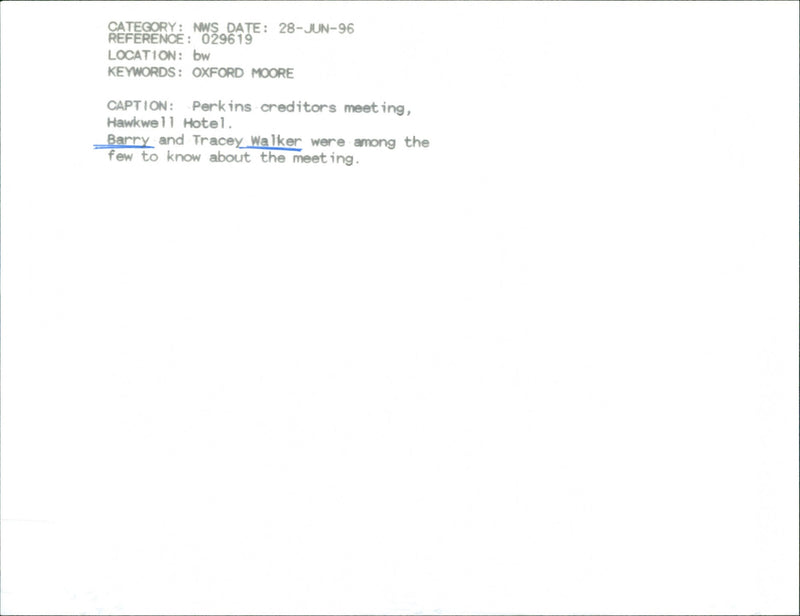 Barry Walker - Vintage Photograph