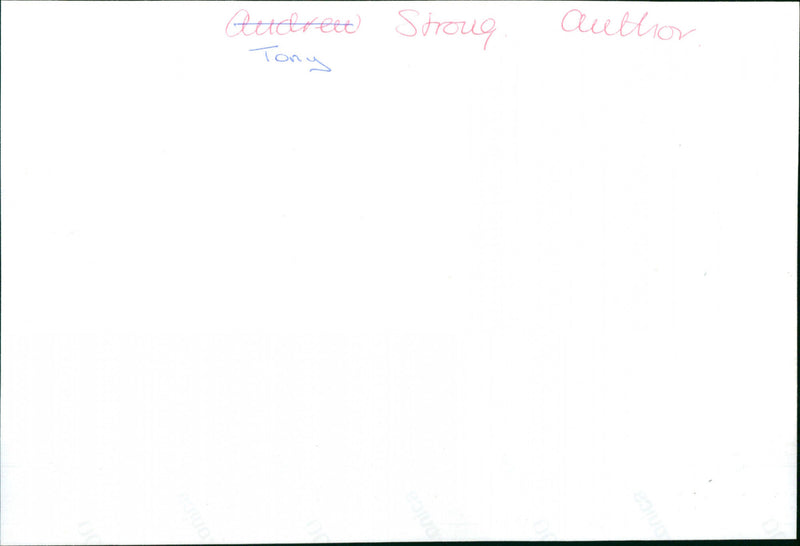 Tony Strong - Vintage Photograph