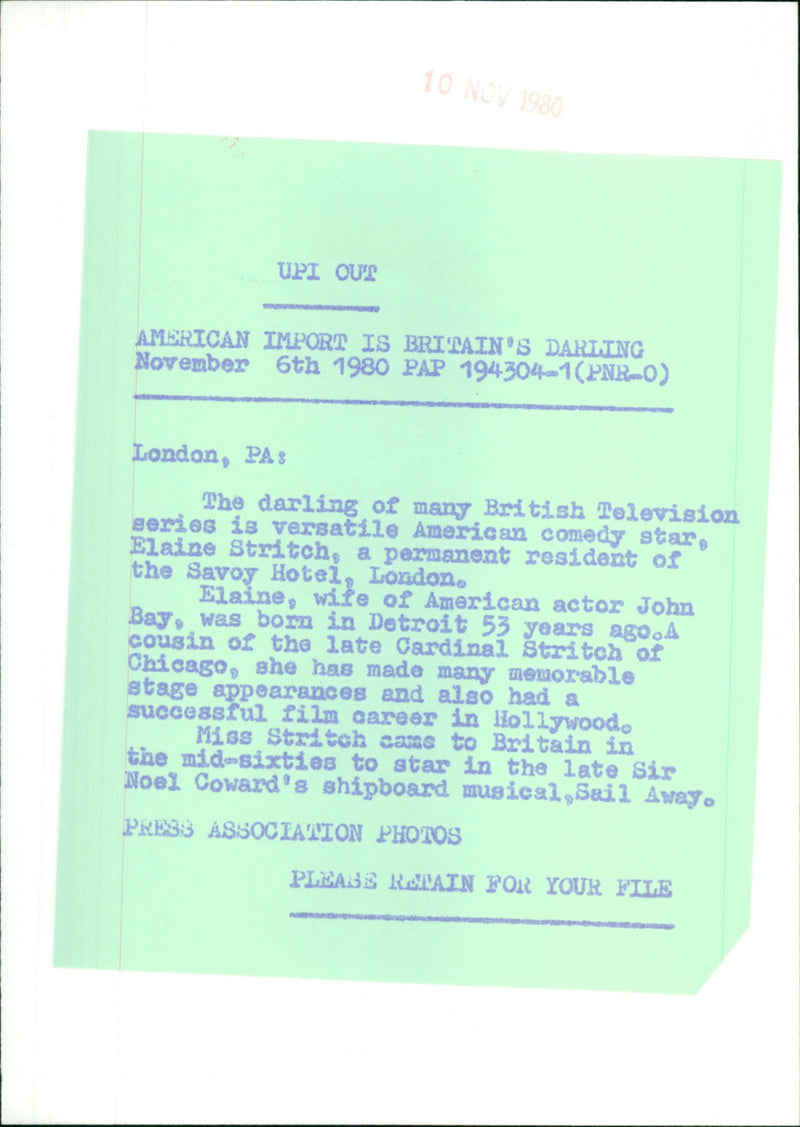 Elaine Stritch - Vintage Photograph