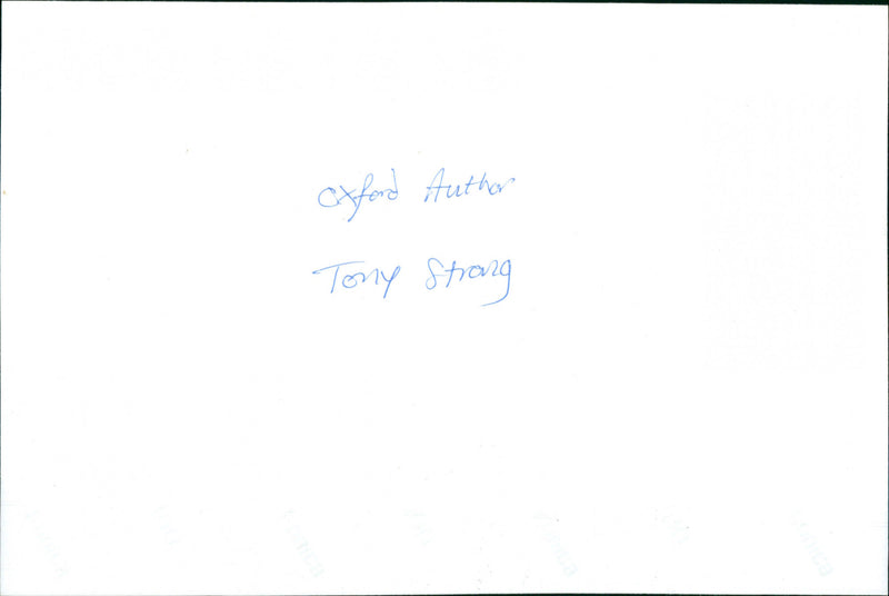 Tony Strong - Vintage Photograph