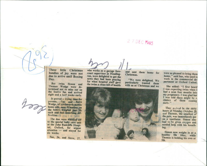 Sue and Steve Wedge - Vintage Photograph