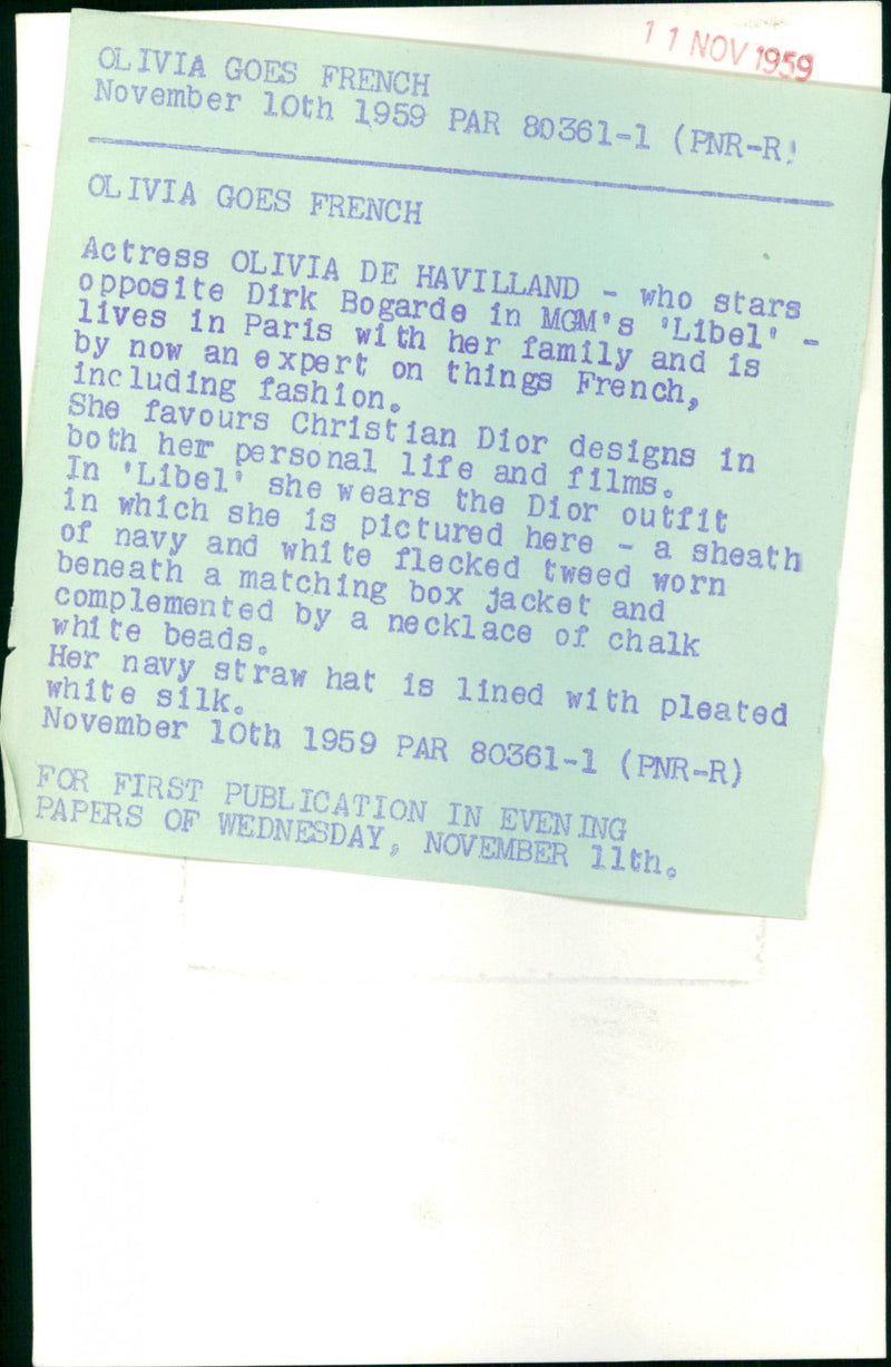 Olivia de Havilland - Vintage Photograph