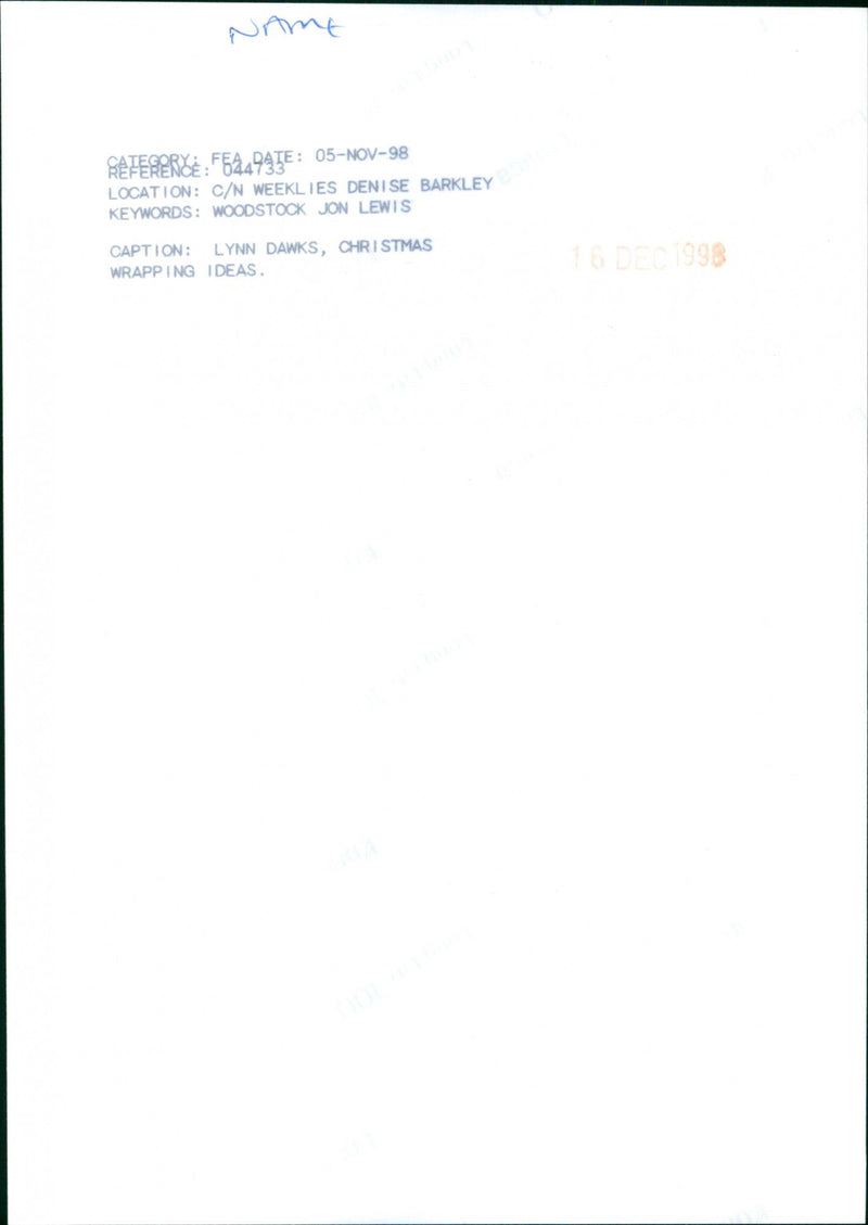 Lynn Dawks - Vintage Photograph