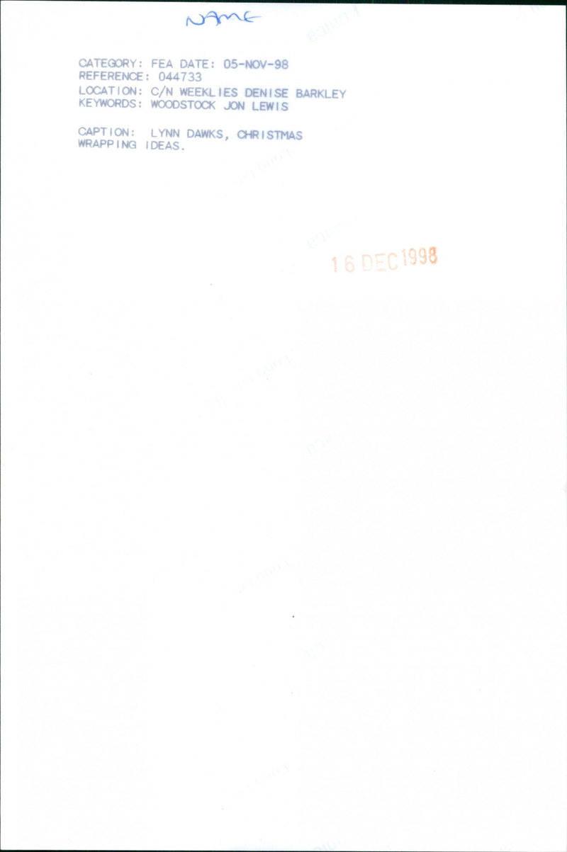 Lynn Dawks - Vintage Photograph