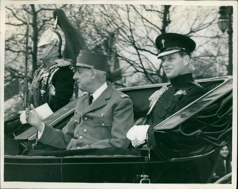 Charles de Gaulle with Prince Philip - Vintage Photograph