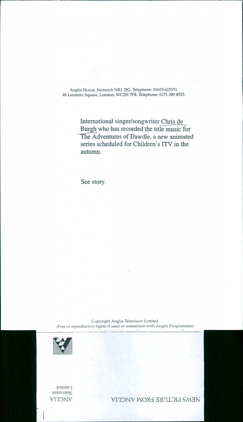 Chris de Burgh - Vintage Photograph