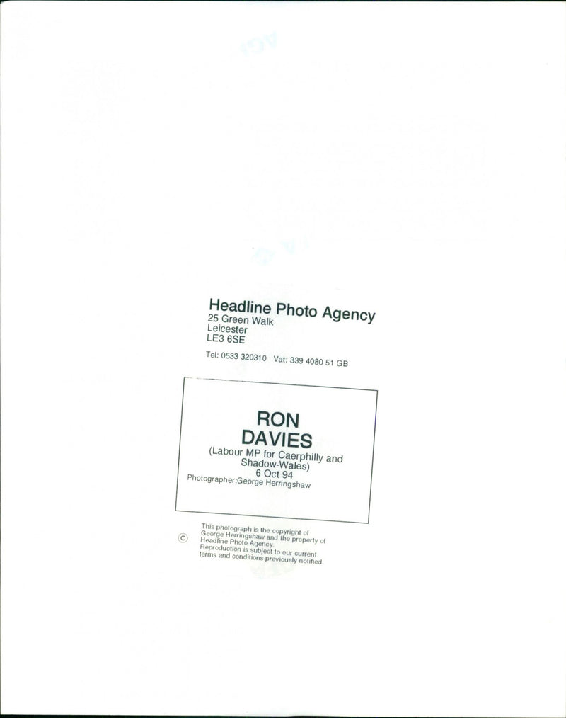 Ron Davies - Vintage Photograph