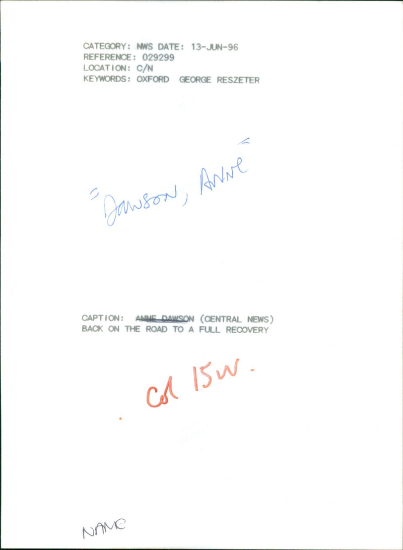 Anne Dawson - Vintage Photograph