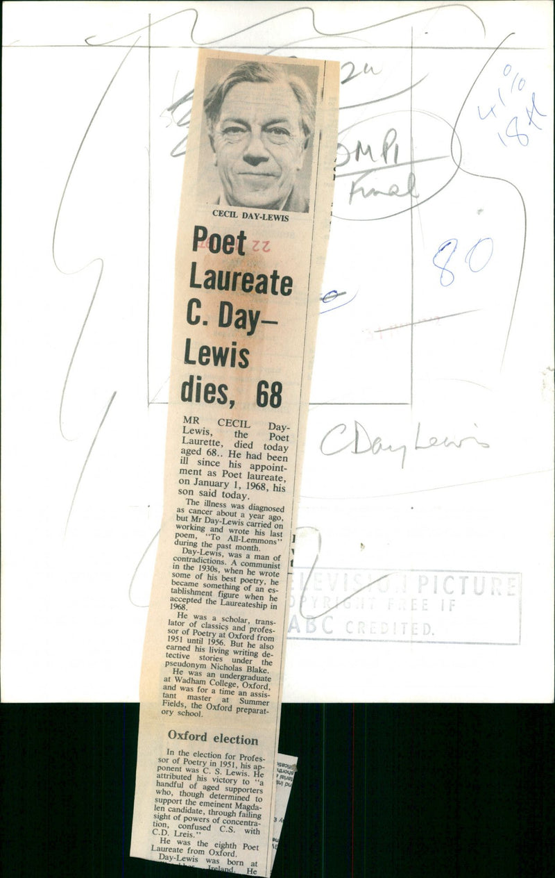 Cecil Day-Lewis - Vintage Photograph