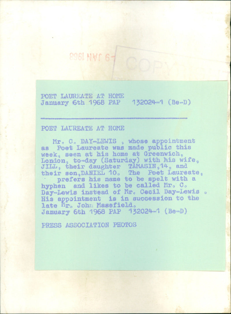 Cecil Day-Lewis - Vintage Photograph