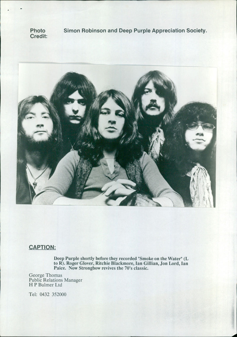 Deep Purple - Vintage Photograph