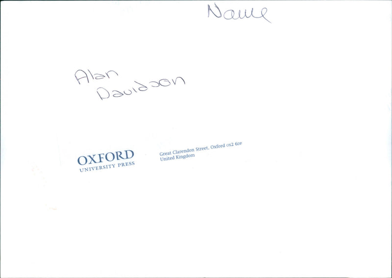 Alan Davidson - Vintage Photograph