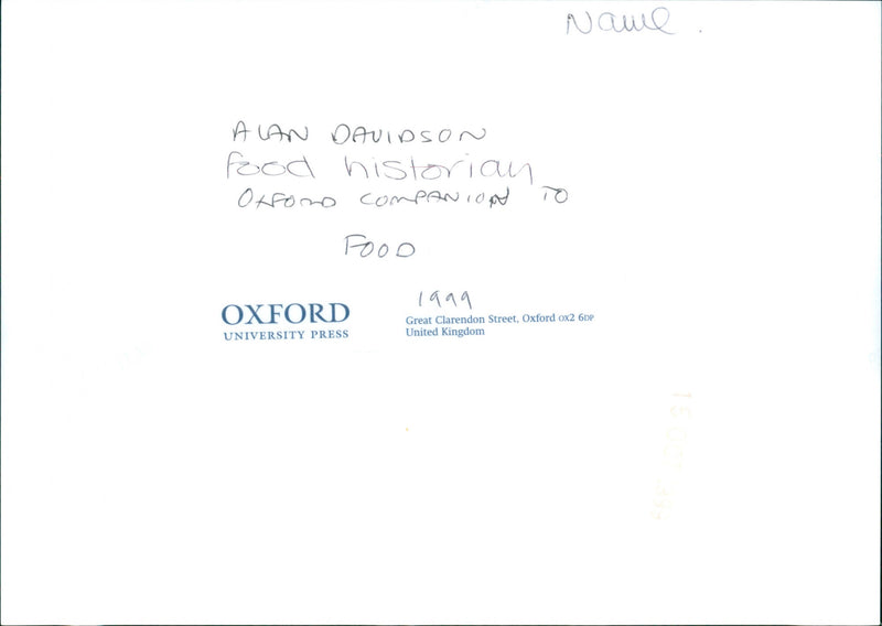 Alan Davidson - Vintage Photograph