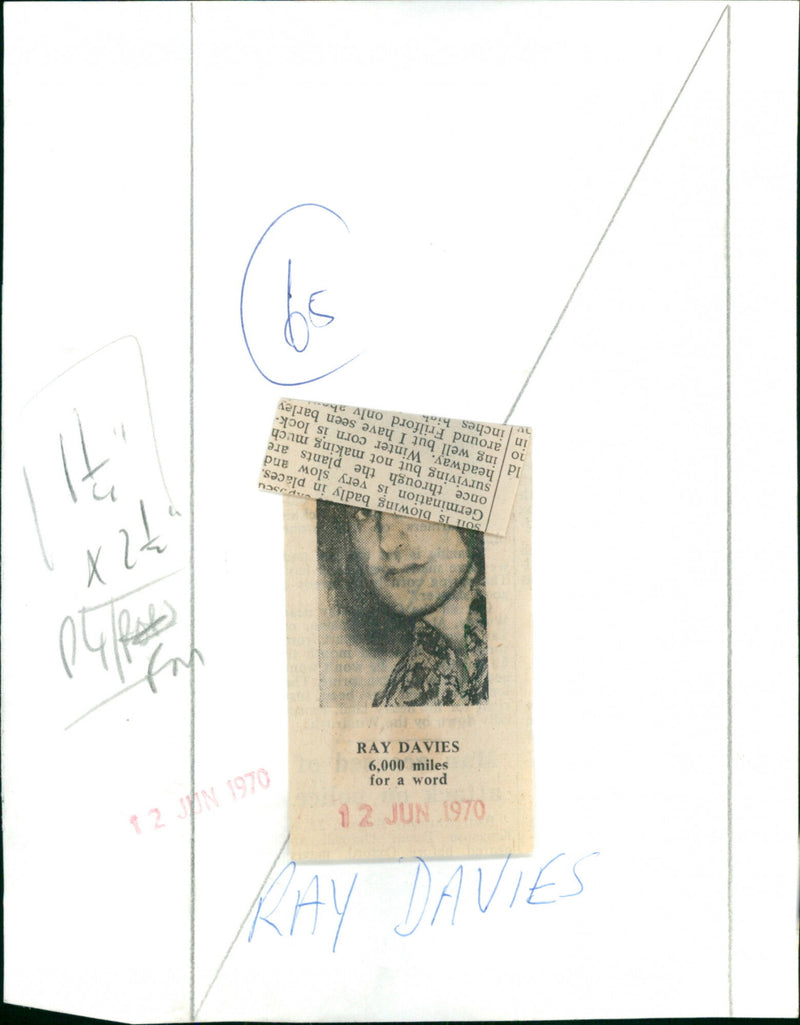 Ray Davies - Vintage Photograph