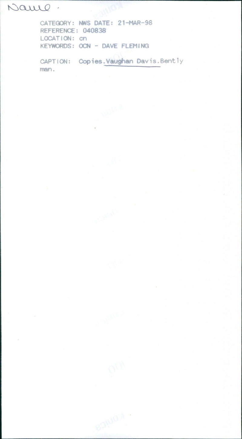 Vaughan Davis - Vintage Photograph