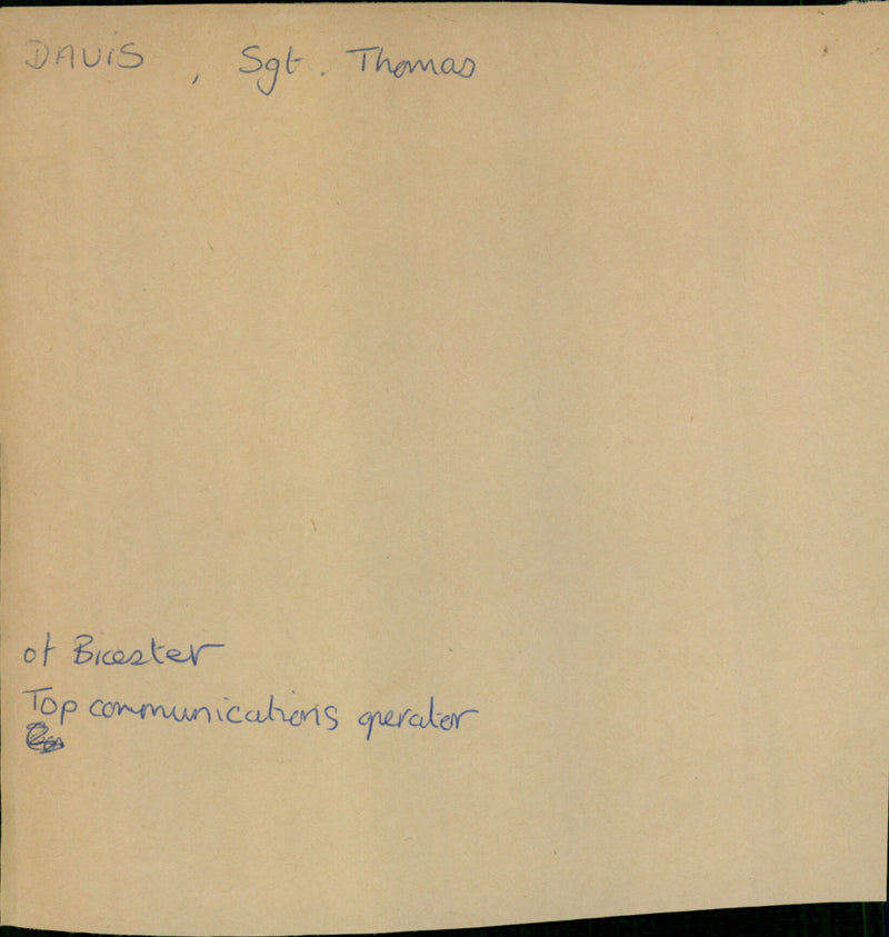 Davis Sgt Thomas - Vintage Photograph